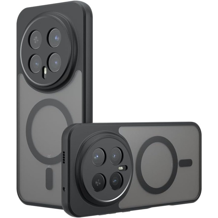 Магнитен кейс за Honor Magic 8 Pro, съвместим с MagSafe, защита на камерата и удароустойчив, черен