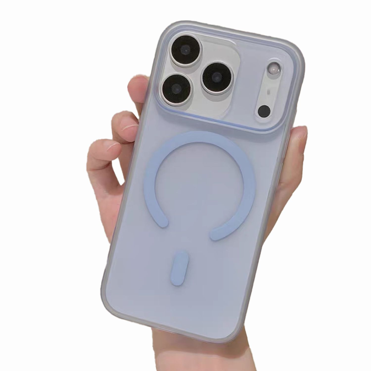 Husa de Protectie, Compatibila cu Apple iPhone 17 Pro, MagSafe, Albastru deschis mat