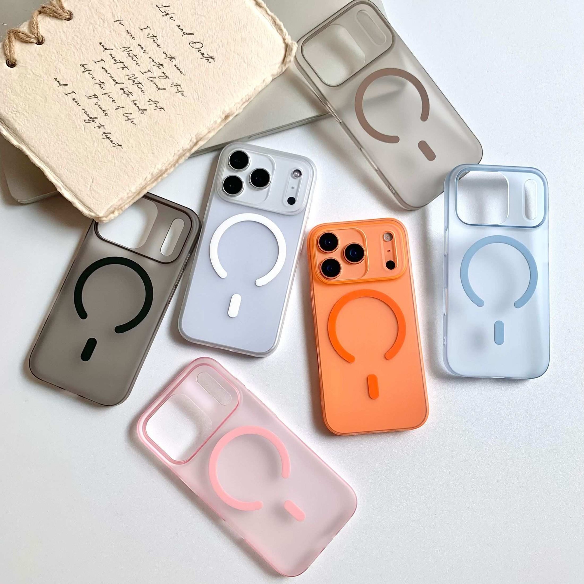 Husa pentru iPhone 17 Pro Max, MagSafe, Ultra Slim, Transparenta Mata, Anti-Amprenta, Protectie Camera, Roz mat