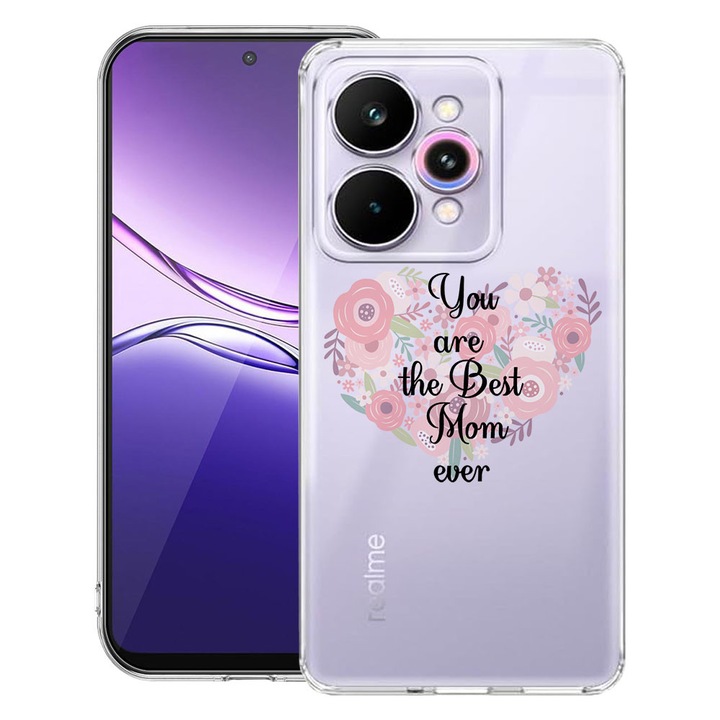 BestCase® Átlátszó vékony szilikon tok Realme 15 / 15 Pro telefonhoz, Best Mom Ever, 3119585 T 30