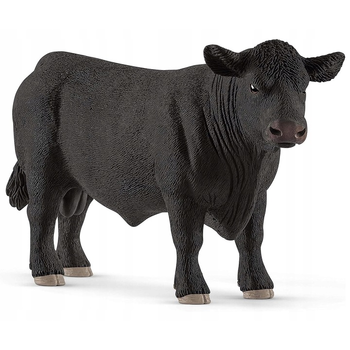 Figurina Schleich Farm World Taur Angus Negru, Detaliu Realist, 15,20x4,50x8,10cm, 3+ ani