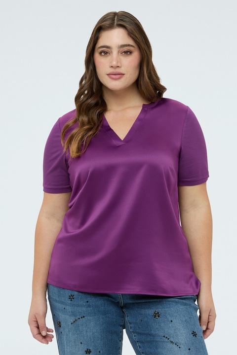 Fiorella Rubino, Tricou uni cu decolteu in V, Ametist