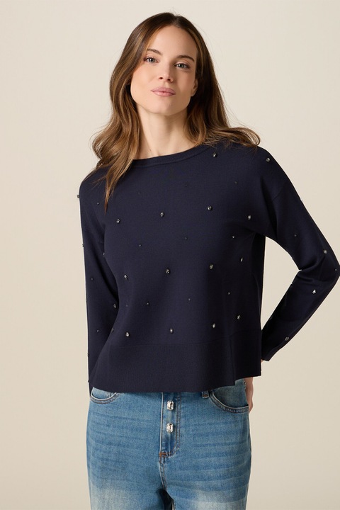 Oltre, Pulover cu strasuri, Bleumarin