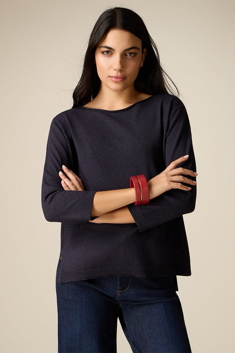 Oltre, Pulover cu decolteu barcuta, Bleumarin