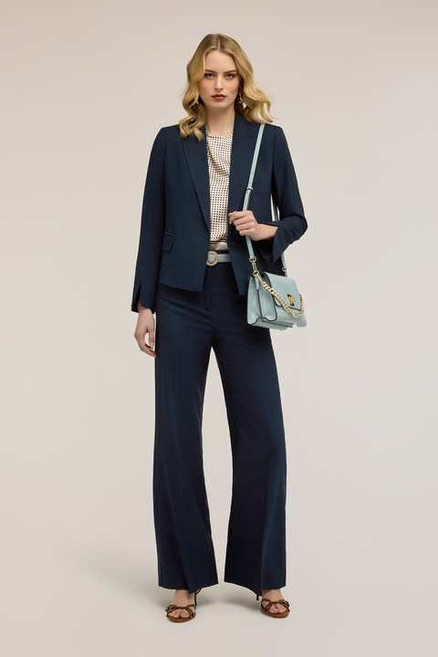 Motivi, Pantaloni cu croiala ampla si talie inalta, Albastru ultramarin