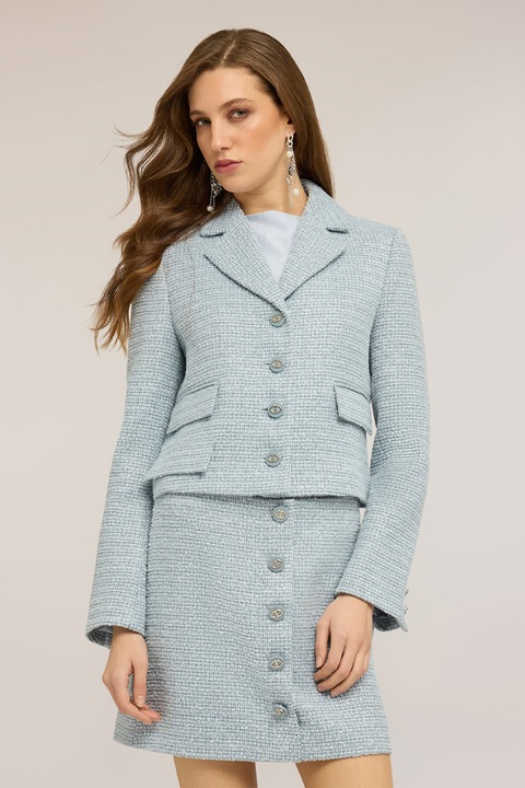 Motivi, Sacou crop cu revere decupate, Albastru deschis