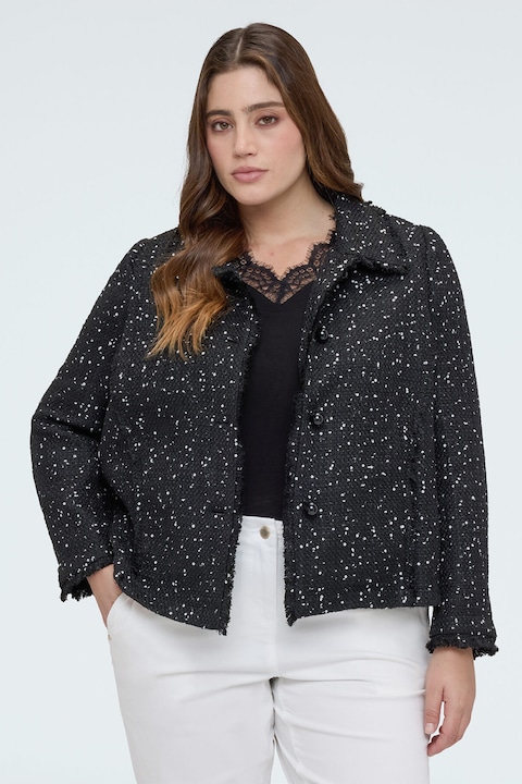 Fiorella Rubino, Sacou cu insertie cu paiete, Negru