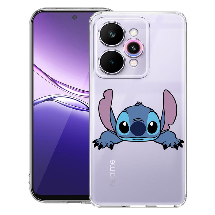 BestCase® Прозрачен тънък силиконов калъф, съвместим с Realme 15 / 15 Pro, Лило и Стич, 3119585 T 1611