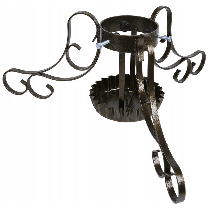 Suport brad natural Retro Gold, otel auriu, rezervor de apa, sistem de fixare stabil, 67x25cm