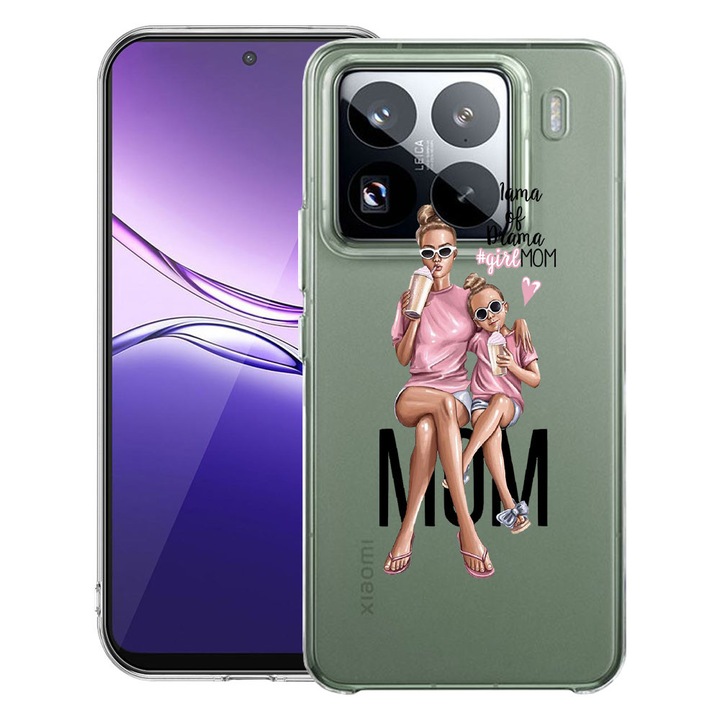 BestCase® Átlátszó Vékony Szilikon Tok Kompatibilis Xiaomi 15 Pro, Girl Mom Mama of Drama, 2099962 T 558