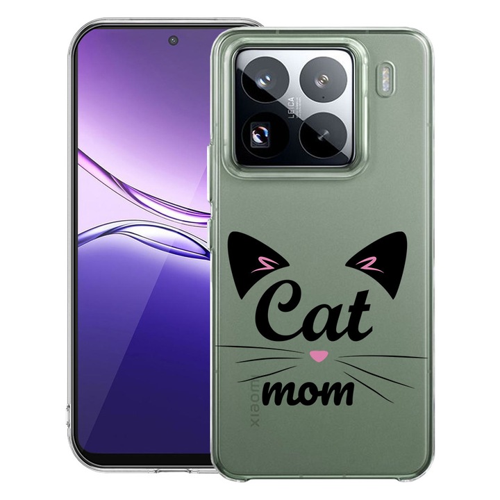 BestCase® Átlátszó Vékony Szilikon Tok Kompatibilis Xiaomi 15 Pro-val, Cat Mom, 2099962 T 1850