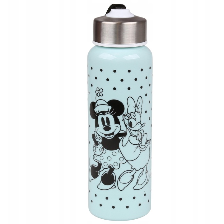 Bidon sport Disney Minnie Mouse si Daisy, 650 ml, plastic durabil, culoare menta, reutilizabil