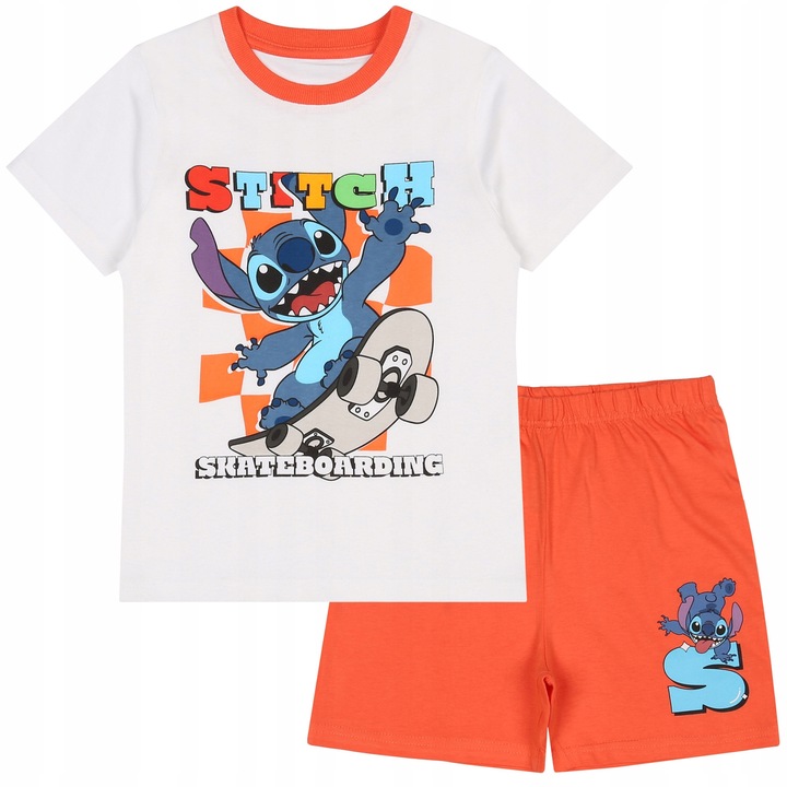copii, Disney, Bumbac, Print Stitch, Alb/Portocaliu