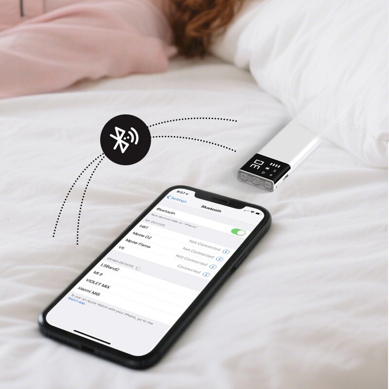 Bara de sunet, Bluetooth, card TF, conductie osoasa, calitate a sunetului de inalta definitie, ajutor pentru somn, zgomot alb, temporizator, baterie de 650 mAh, incarcare USB, portabila, alb