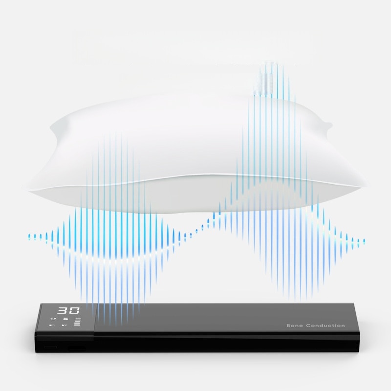 Bara de sunet, Bluetooth, card TF, conductie osoasa, calitate a sunetului de inalta definitie, ajutor pentru somn, zgomot alb, temporizator, baterie de 650 mAh, incarcare USB, portabila, alb