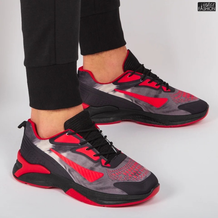Pantofi sport "we fashion b90-2 black red''