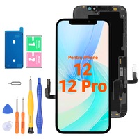 Display Incell LCD pentru iPhone 12/12 Pro, Negru, 6, 1 inci, set cu unelte și sigiliu impermeabil