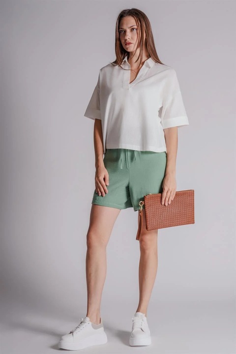 jogger, Braccas, cu buzunare laterale si talie elastica, verde, Verde