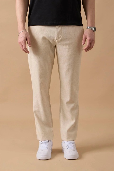 Pantaloni barbati, BRACCAS, slim fit, kaki, Kaki
