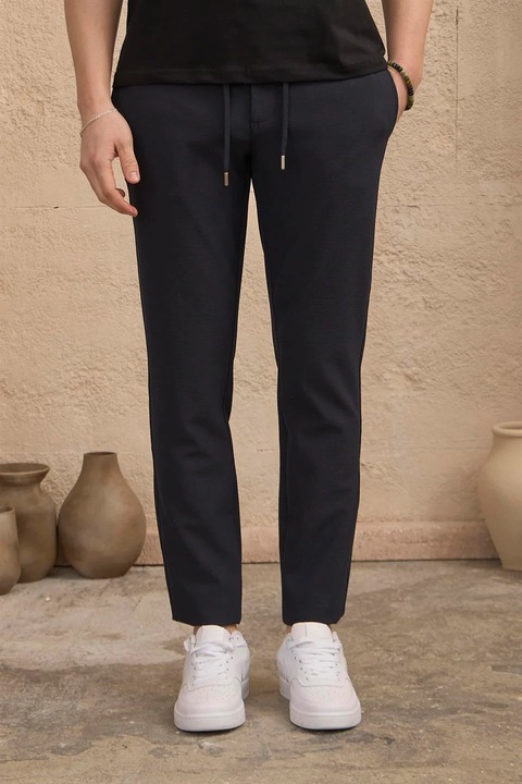 Pantaloni barbati BRACCAS slim fit, Bleumarin