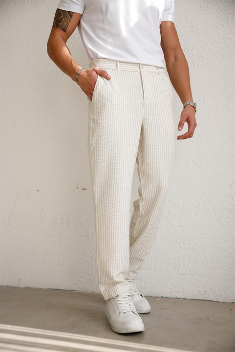 Pantaloni barbati BRACCAS slim fit bej, Bej