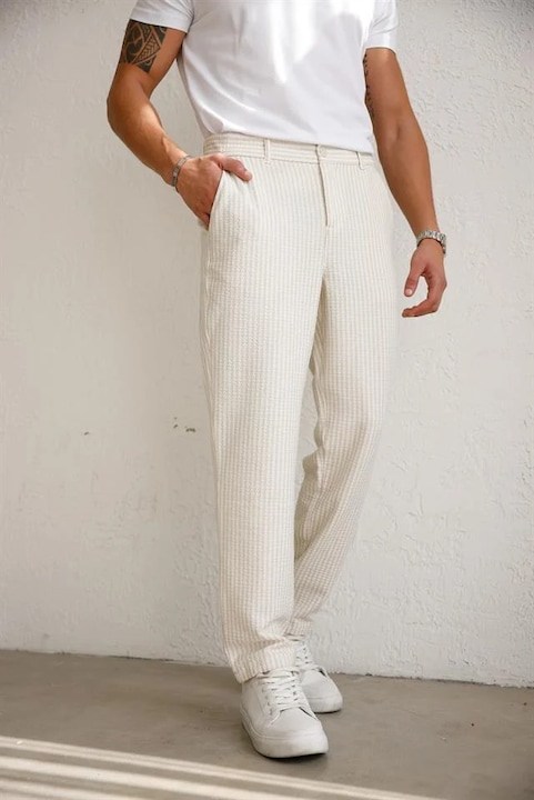 Pantaloni barbati BRACCAS slim fit bej, Bej