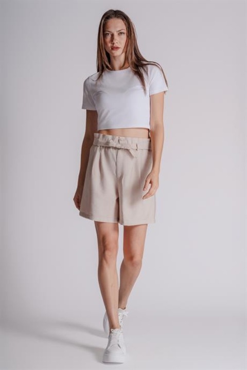 Pantaloni scurti dama Braccas, talie elastica, si nasturi, piatra, Piatra