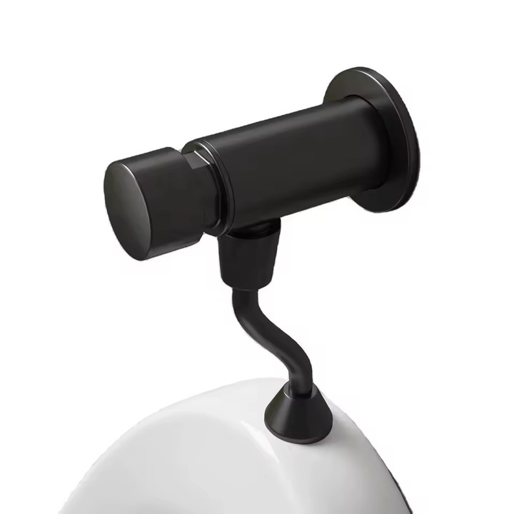 Robinet pisuar cu temporizare, design modern, negru mat