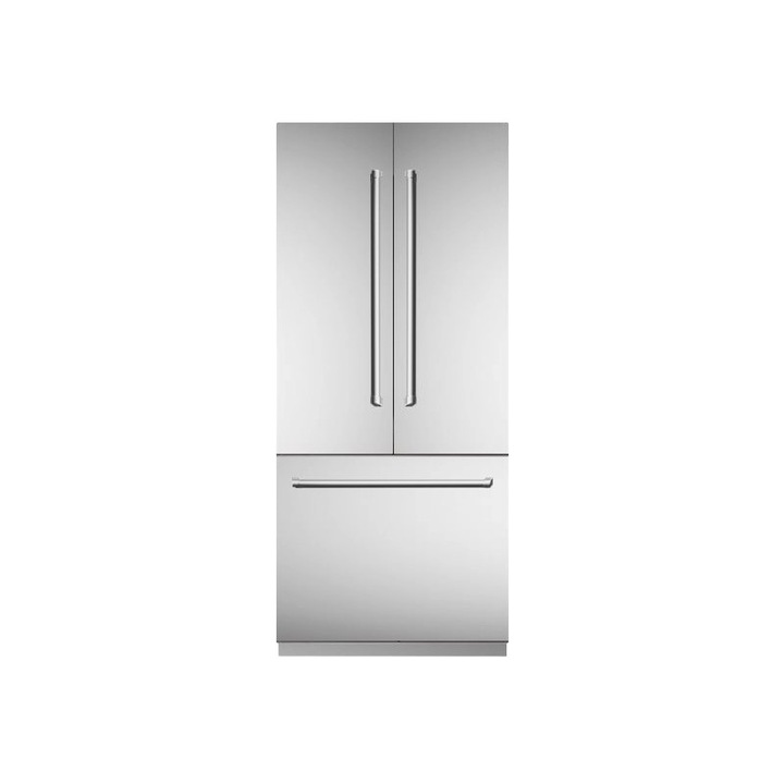 Frigider american side by side Bertazzoni, French Door, capacitate totala 546 litri, H 212 cm, Total No Frost, dispenser de apa/gheata, mod Eco/Vacanta/Sabat, control electronic al temperaturii, alarma acustica, colectie Master, inox