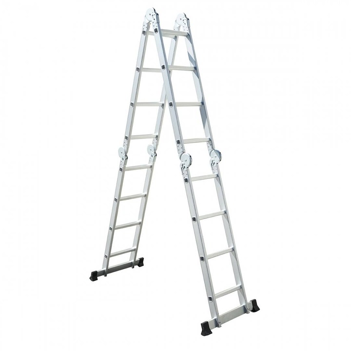 Scară pliabilă Breckner, 4 segmente, 4.6m, capacitate 150 Kg, aluminiu