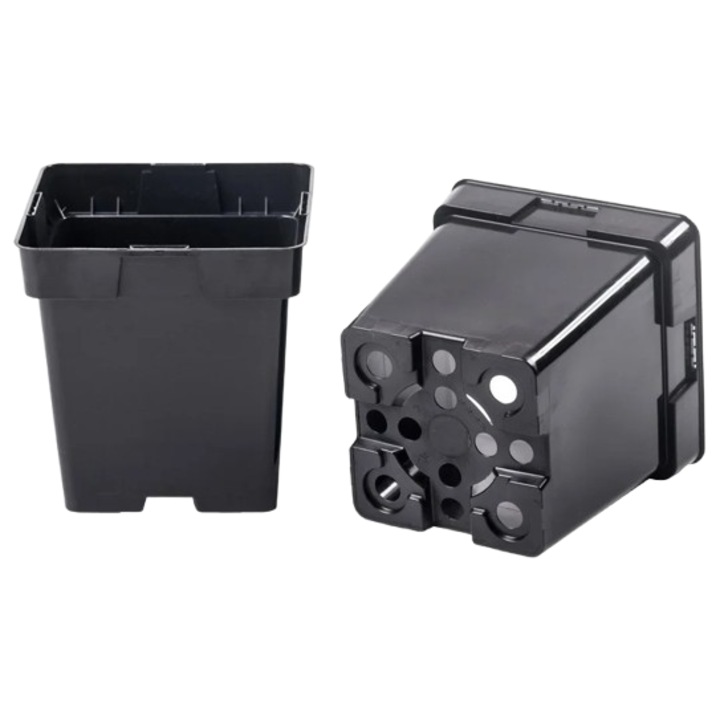 Ghiveci de producție Opeko, 2 litri, plastic negru, 16x16cm, set de 50 buc