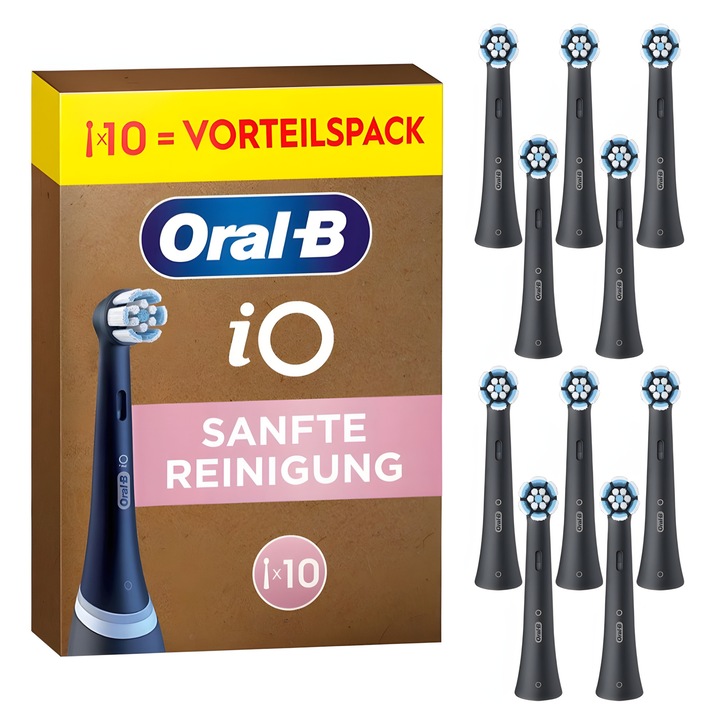 Накрайници за електрическа четка за зъби, Oral-B, iO Gentle Clean, 10 броя