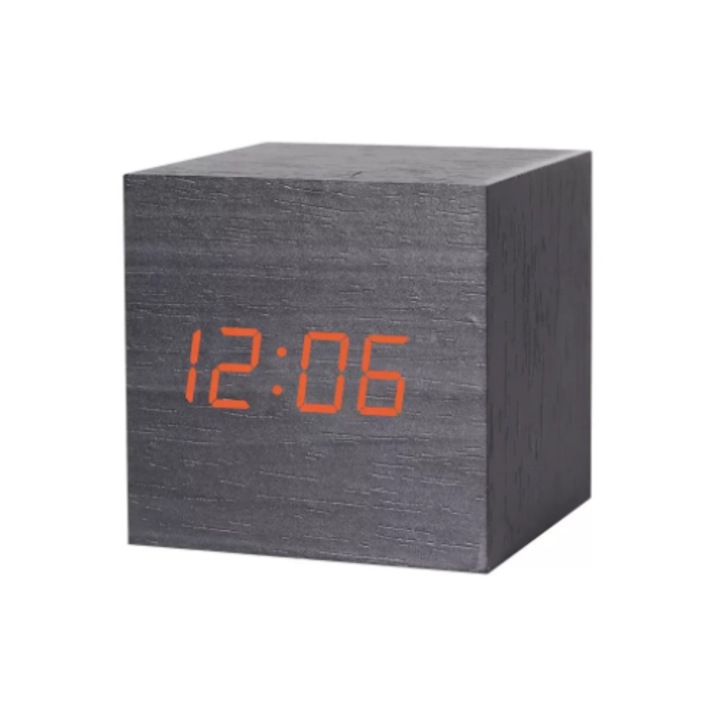 Digital Alarm Clock Led Lumina Alarm Clock Afisaj de temperatura Luminozitate reglabila Silent Design modern robust - ora pentru baieti si fete, rosu