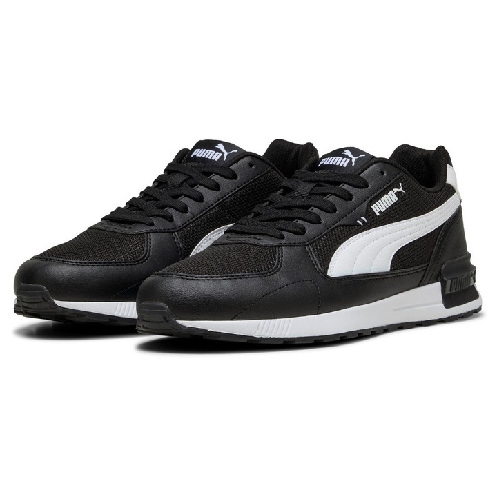 Pantofi sport barbati Graviton, Puma, textil/sintetic, negru/alb