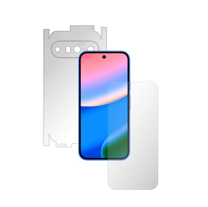 Folie Protectie Full Body iSkinz HD pentru Google Pixel 10 - 360 Cut, Siliconica, Skin Adeziv Transparent Flexibil