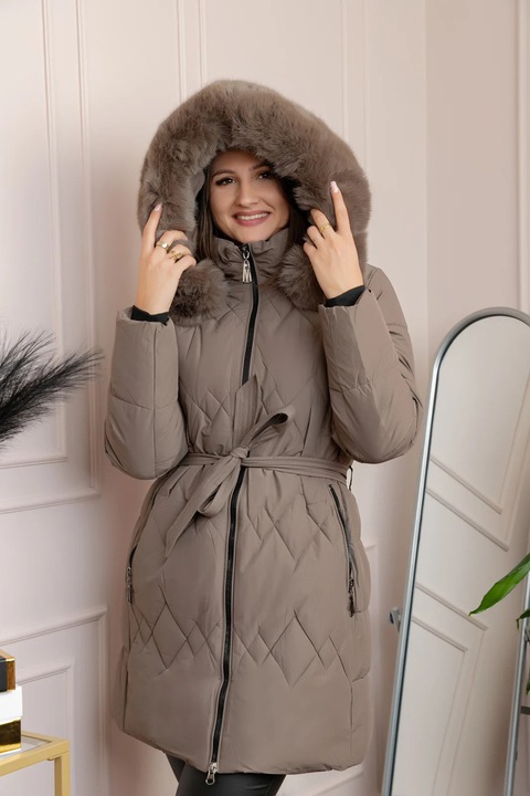 Geaca Valerie cu gluga, Maro