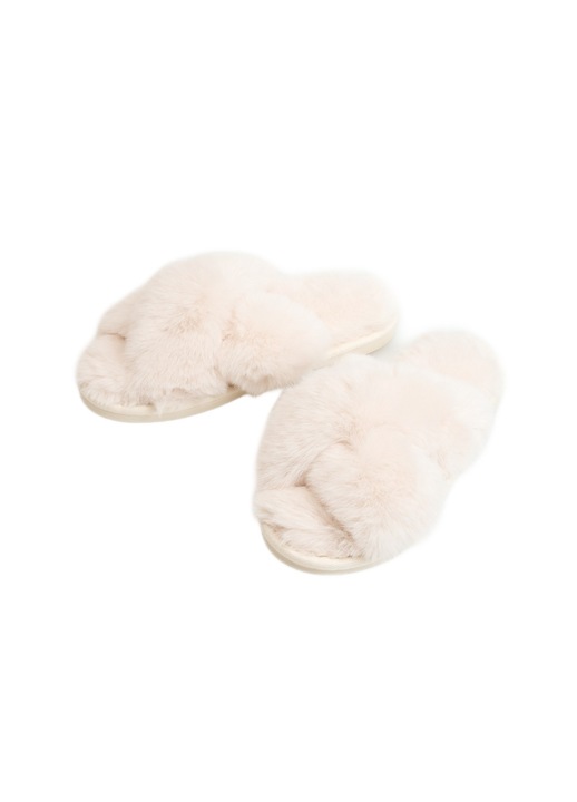 Papuci de casa dama, Esotiq, alb, 36x37 EU