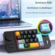 VeniSymlis® Mini tastatura mecanica de gaming cu fir K811, 19 taste hot-swappable, programare macro prin driver web, iluminare RGB 8 moduri, rotita volum, joystick, butoane multimedia, cablu USB-C detasabil, negru