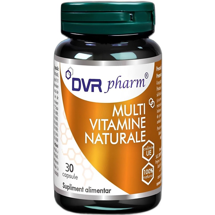 Multivitamin természetes standardizált kivonatokból, magas tisztaságú és biológiailag hozzáférhető, prémium minőségű, 30 kapszula, DVR Pharm
