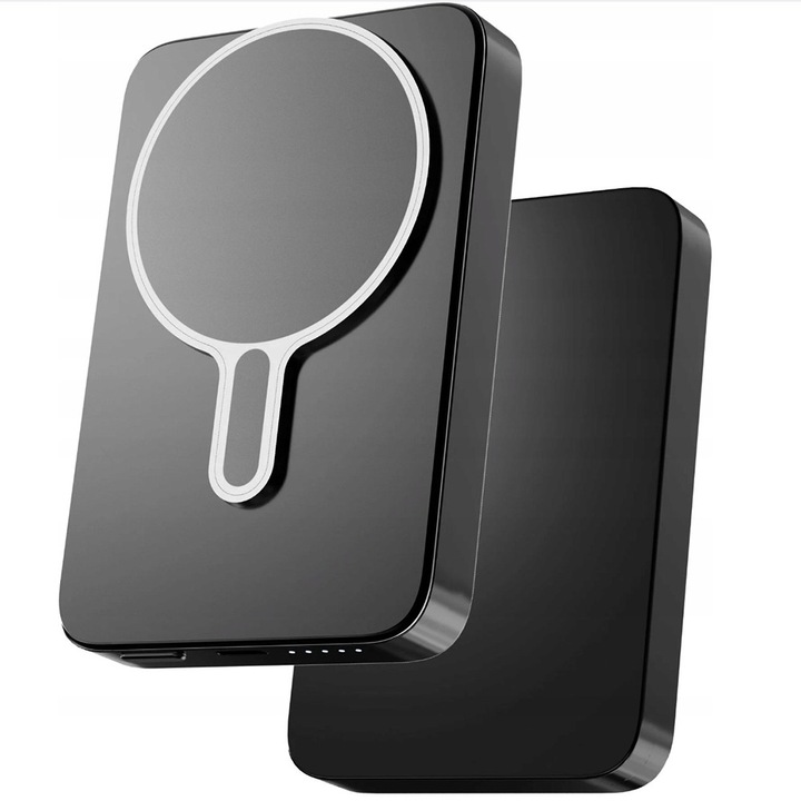 Baterie Externa 3mk MagSnap Go, Tehnologie Qi, 20W, Tip-C, 10000mAh, Gri