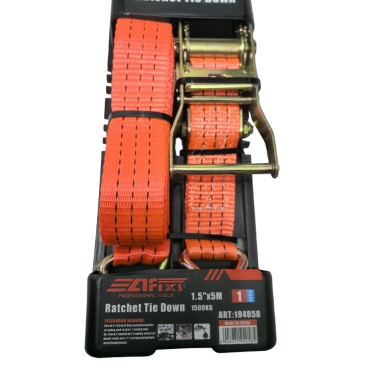 Chinga fixare Afixs 40mm X 5m X 1500 Kg, Cu Crichet, Profesionala, Calitativa, Uz Universal, Tractare, Motocicleta