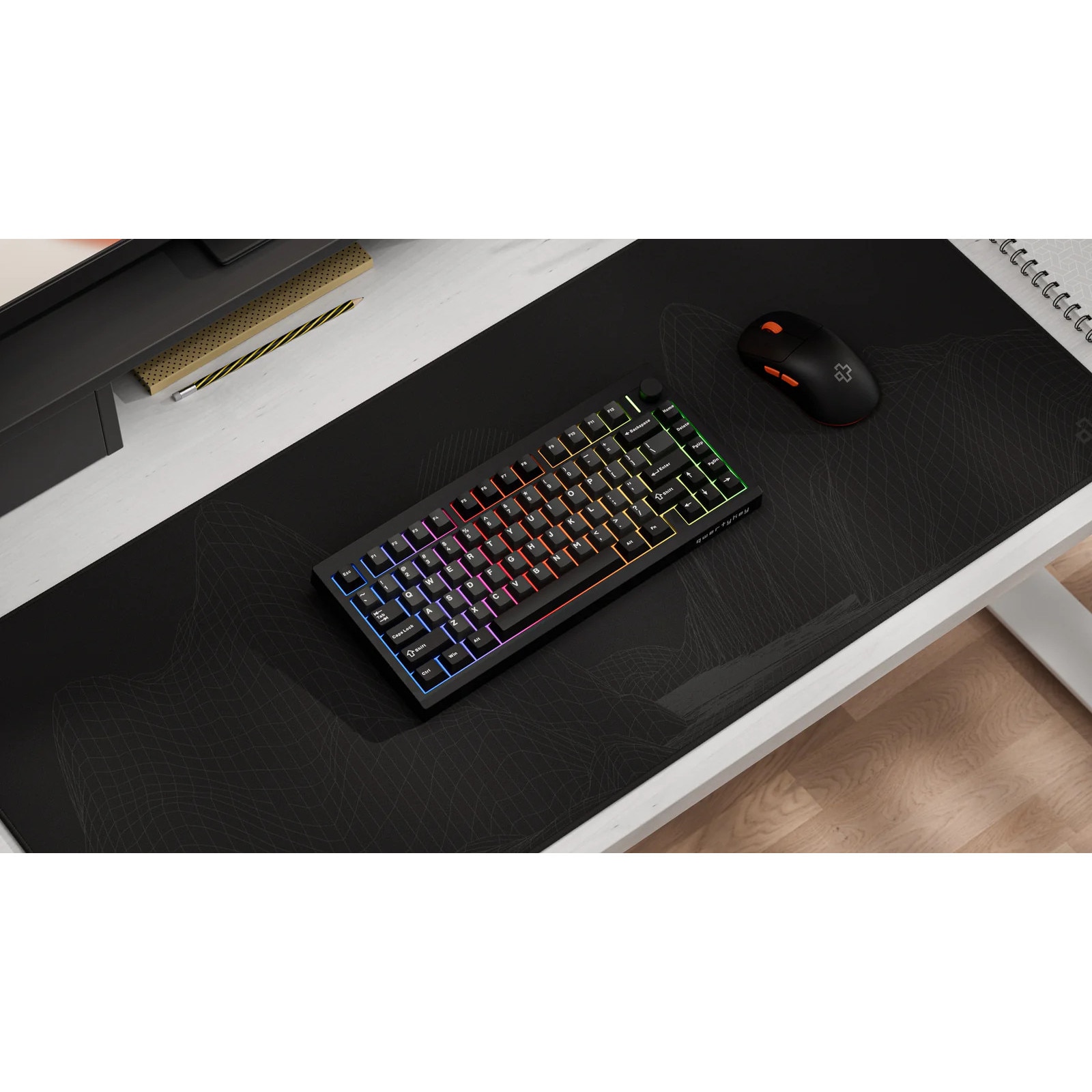 QwertyKey75 PRO V2 Black Switch Liniar Bluetooth Wireless Hotswap