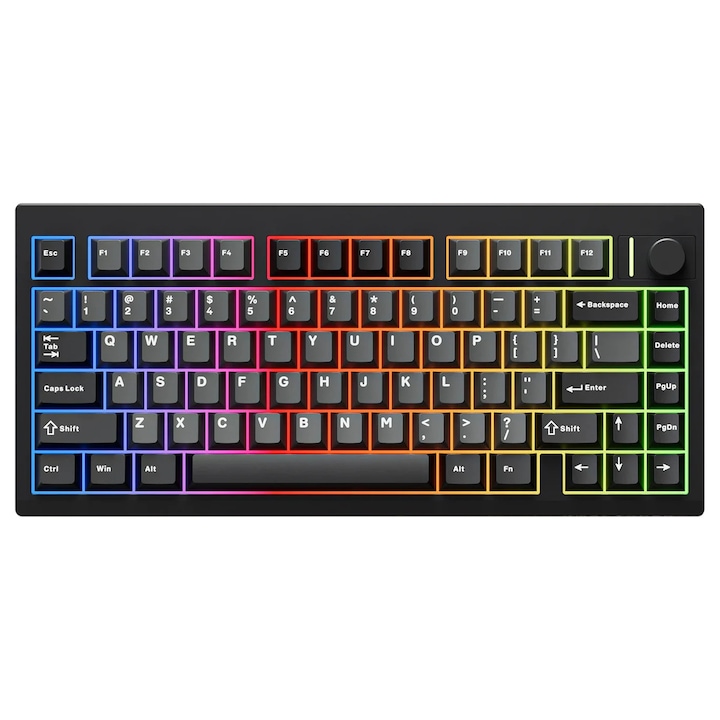 QwertyKey75 PRO V2 Black Switch Liniar Bluetooth Безжична Hotswap RGB Gasket Mounted Механична Гейминг Клавиатура