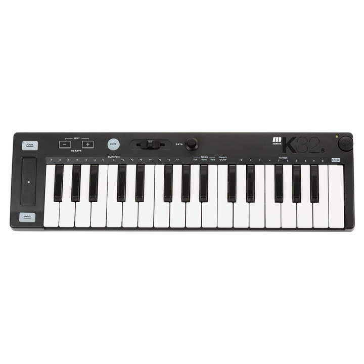 Tastatură Miditech K32S, 32 mini taste, generator sonor General MIDI, Negru, 19, 69x6, 54x3, 15cm