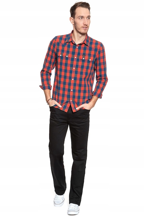 Blugi Barbati, Mustang, Tramper Tapered, Straight Fit, Talie Medie, Fermoar, Lungi, 5 Buzunare, Bumbac, W33-L30 US, Negru