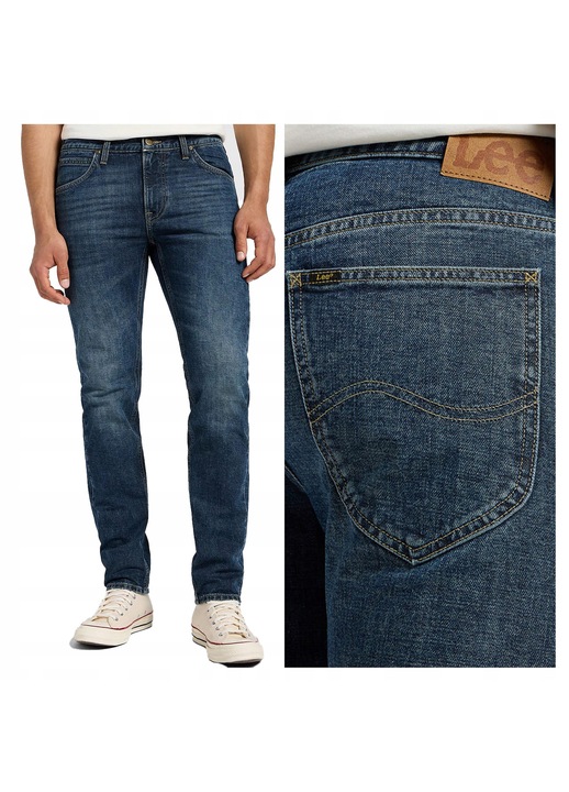 Blugi Barbati, Lee, Daren Zip Fly, Straight Fit, Talie Joasa, Lungi, Fermoar, 5 Buzunare, Bumbac, W38-L34 US, Albastru