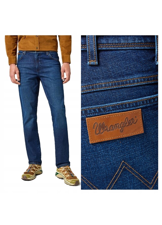 Férfi farmer, Wrangler, Texas Slim, Slim Fit, Magas derék, 5 zseb, Cipzár, Hosszú, Pamut, W34-L32 US, Kék