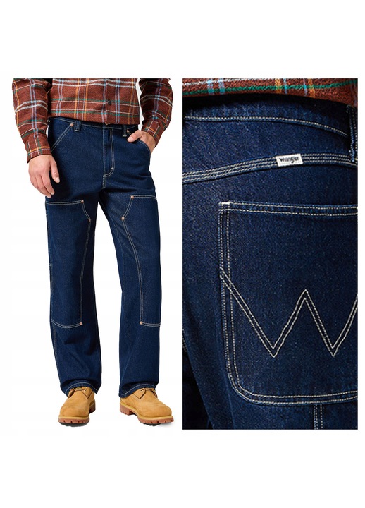 Férfi Blugi, Wrangler, Relaxed Straight, Egyenes Szárú, Közepes Derék, Cipzár, Hosszú, 5 Zseb, Pamut, Kék, Kék