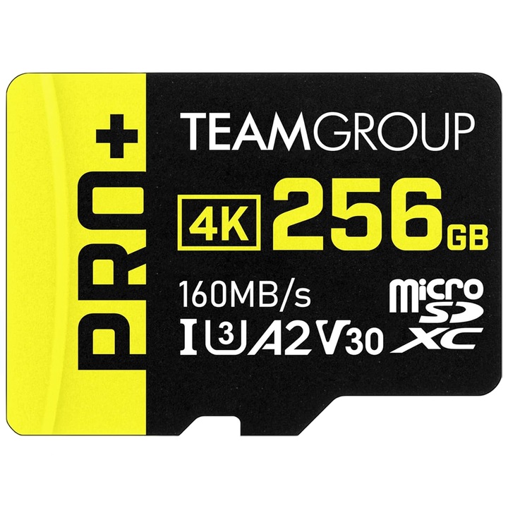 Карта microSDXC 256GB TeamGroup, с адаптер, 160MB/s, водоустойчива и удароустойчива