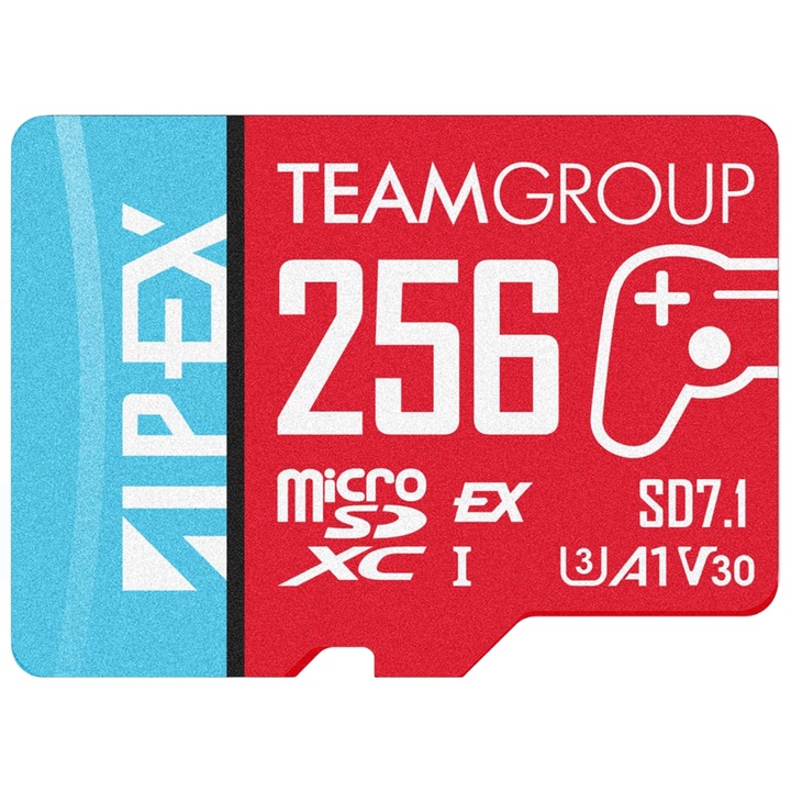 Карта памет MicroSDXC TeamGroup 256GB UHS-I A1 V30, включен адаптер, 160x60MB/s